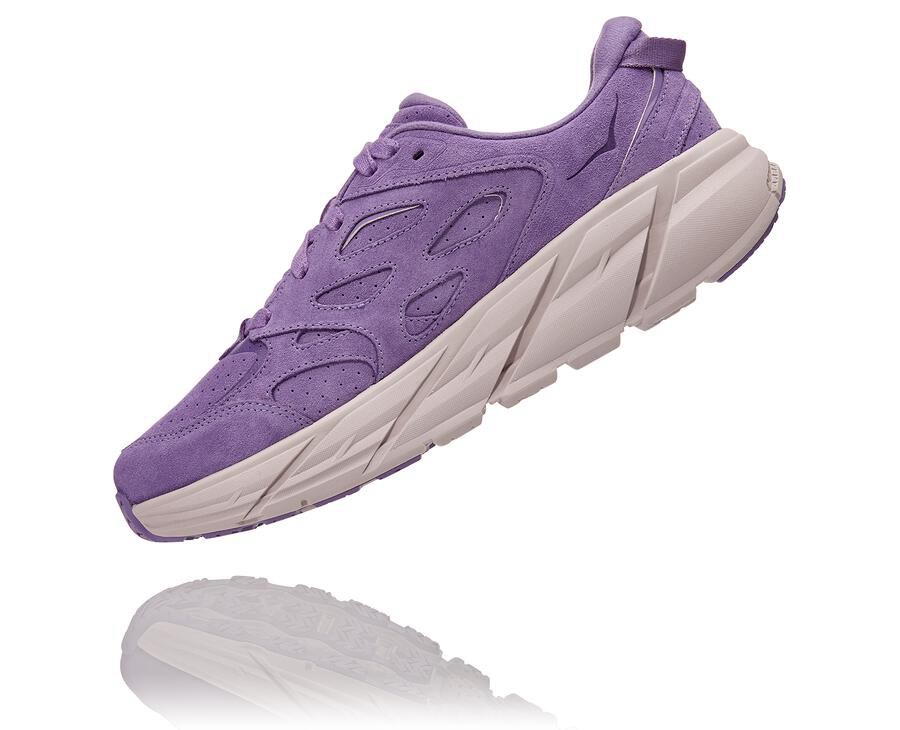 Hoka One One Yürüyüş Ayakkabısı Erkek Mor - Clifton L Suede - HB8692530